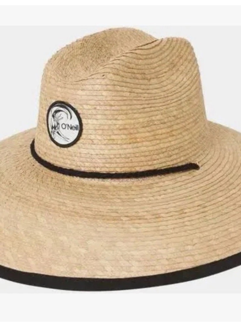 O'Neill Natural Straw Wide-Brim Fedora with Black Band